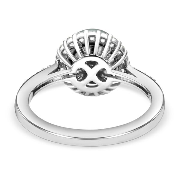 Tahiti Perlen und wei&szlig;er Zirkon-Ring - 0,52 ct. image number 5