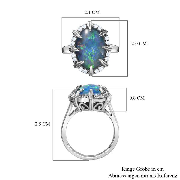 Boulder Opal und Zirkon Ring - 3,65 ct. image number 4