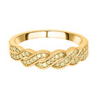 Natürlicher gelber Diamant Ring, 925 Silber Gelbgold Vermeil (Größe 19.00) ca. 0.20 ct