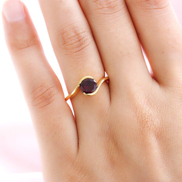 Rhodolith Granat-Ring, 925 Silber vergoldet  ca. 1,53 ct image number 3