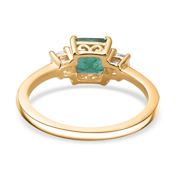 AAA Smaragd und Moissanit Ring in 375 Gold - 1,34 ct. image number 6