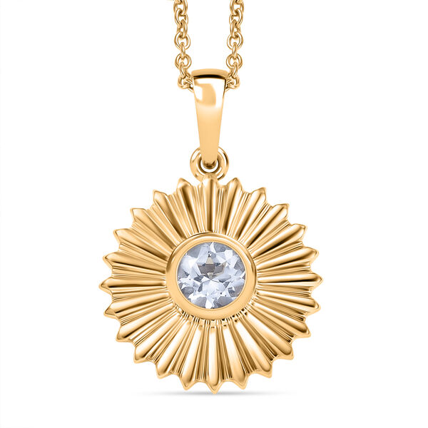 EverTrue wei&szlig;er Topas Anh&auml;nger mit 50cm Kette - 1,10 ct.