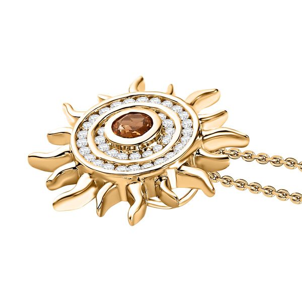 GP Celestial Dream Kollektion - AA Citrin, Zirkon  und Kanchanaburi blauer Saphir-Anh&auml;nger mit 45cm Kette - 1,13 ct. image number 4