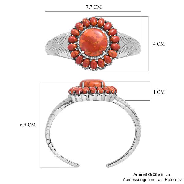 Orange Mohave Türkis Armreif, 19 cm - 34,31 ct. image number 6