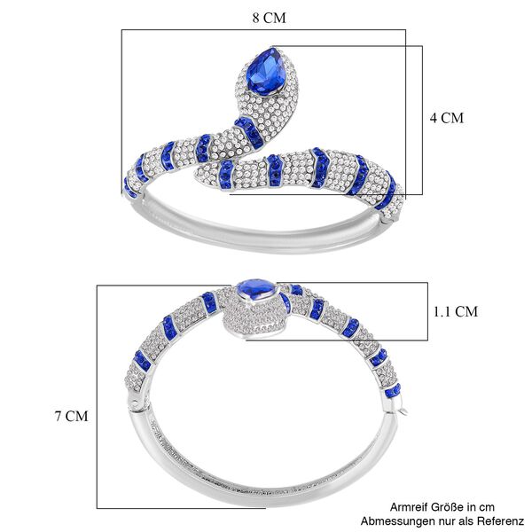 Blauer und weißer Kristall-Armreif, 18 cm image number 5