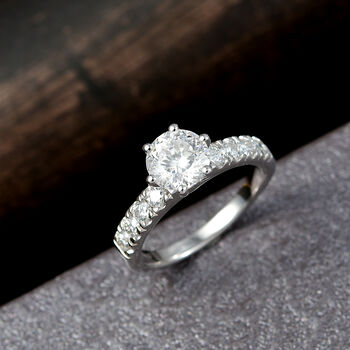 D'Joy Moissanit Ring, 925 Silber platiniert - 1,67 ct.