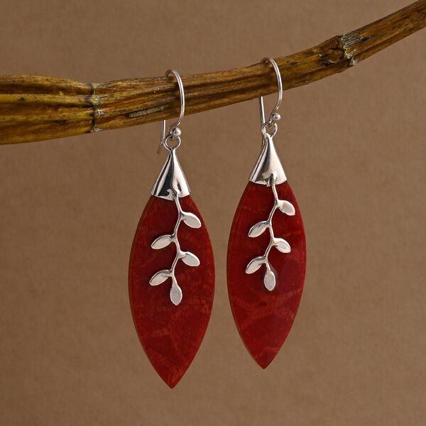 Koralle Ohrringe 925 Silber ca. image number 1