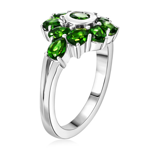Nat&uuml;rlicher Chromdiopsid Ring 925 Silber platiniert  ca. 2,16 ct image number 5