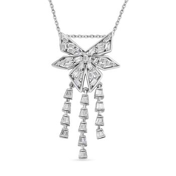 GP Art Deko Kollektion - Moissanit Anh&auml;nger mit Kette, 925 Silber platiniert, ca. 4.54 ct