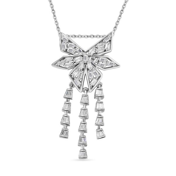 GP Celestial Dream Kollektion- EF Moissanit und Kanchanaburi blauer Saphir-Anh&auml;nger mit 45cm Kette- 4,54 ct.