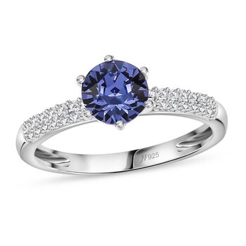 J Francis gefertigt mit SWAROVSKI- Wei&szlig;er und Tansanit Swarovski Kristall Ring