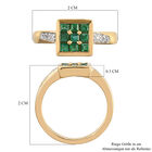 Kagem sambischer Smaragd und Zirkon-Ring, 925 Silber Gelbgold Vermeil (Größe 20.00) ca. 0,48 ct image number 6