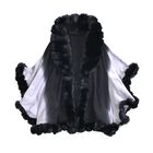 Luxus Kunstfell-Cape mit Fleece-Futter, 123x79cm, grau und schwarz