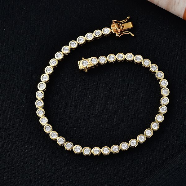 D'Joy wei&szlig;es Diamant 19cm Armband, 925 Silber rhodiniert - 0,35 ct. image number 1