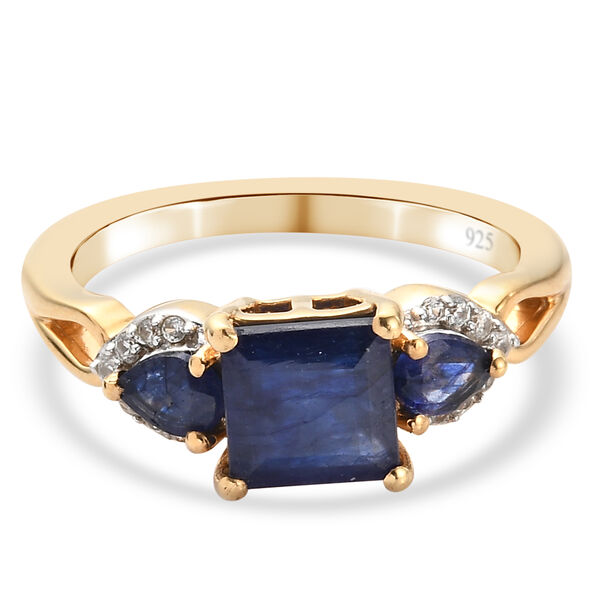 Masoala Saphir (Fissure gef&uuml;llt) Ring 925 Silber vergoldet image number 0