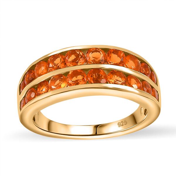 AA Salamanca Feueropal Ring, 925 Silber 750 Gelbgold Vermeil (Gr&ouml;&szlig;e 20.00) ca. 1.21 ct image number 4