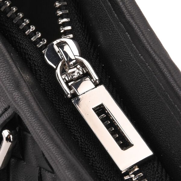 100% Echtleder Crossbody Tasche, 27x9x20cm, Schwarz image number 7