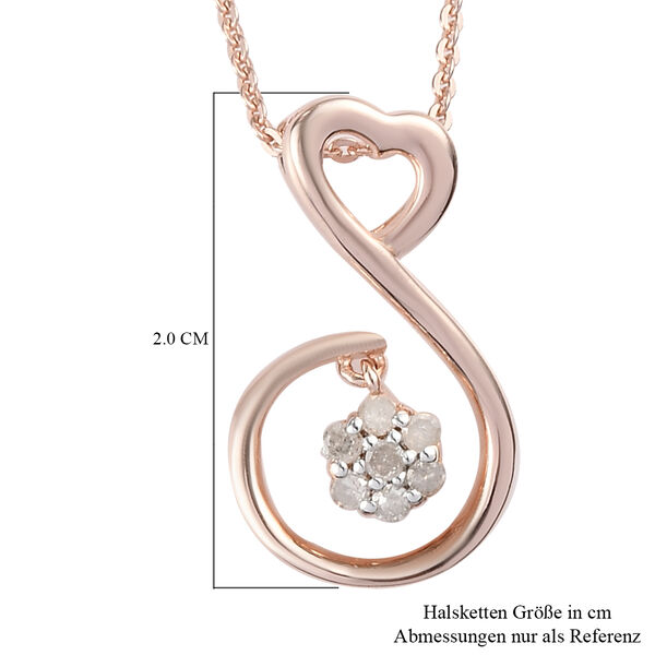 Diamant-Anhänger mit Kette, 50 cm, 925 Silber Roségold Vermeil ca. 0.10 ct image number 6