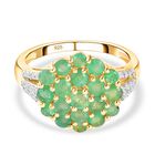 Kagem sambischer Smaragd Ring, 925 Silber vergoldet (Größe 21.00) ca. 1.96 ct