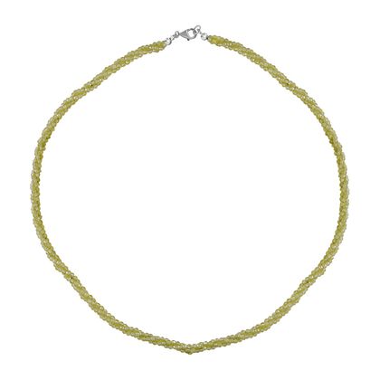 Nat&uuml;rliche Peridot Halskette, ca. 45 cm, 925 Silber ca. 38.75 ct