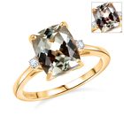 AAA Turkizit, Weißer Diamant Ring 585 Gold (Größe 17.00) ca. 3,60 ct