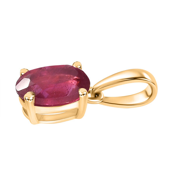 Afrikanischer Rubin (Fissure gefüllt) Anhänger 925 Silber vergoldet ca. 0.69 ct image number 4