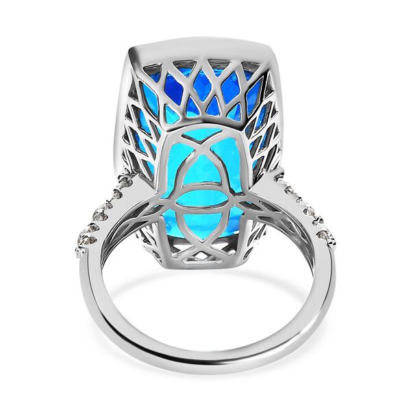 Karibik Quarz und Zirkon Ring - 17,77 ct. image number 6