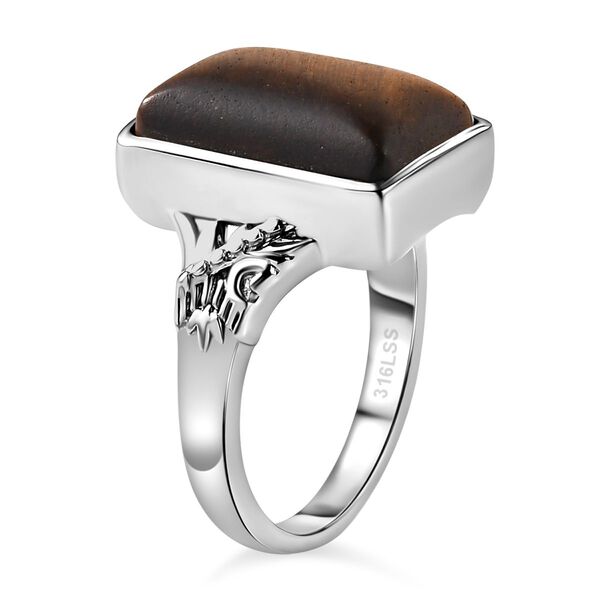 2er Set - Tigerauge Ring und Anh&auml;nger Schmuckset, Edelstahl ca. 17.25 ct image number 4