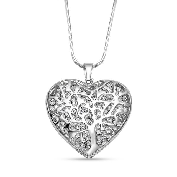 Weißer Kristall-Herz-Anhänger mit Kette - 1,50 ct. image number 0