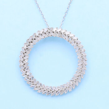 LUXURIANT SGL zertifizierter VS-EF Labor Diamant Anh&auml;nger mit 50cm Kette, 925 Silber rhodiniert - 1 ct.