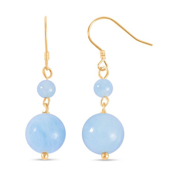 2er-Set- Aquamarin Perlen 50cm Halskette und Ohrringe- 485,50 ct. image number 6