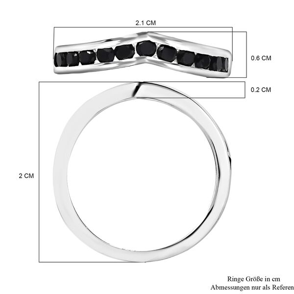Schwarzer Spinell Ring, 925 Silber (Gr&ouml;&szlig;e 16.00) ca. 0.87 ct image number 7