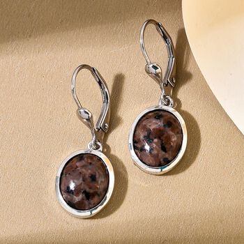 Nat&uuml;rliche Yooperlith-Ohrringe, 925 Silber platiniert ca. 7,14 ct