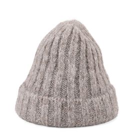 Rippstrick-Mütze mit Teddyfutter, Einheitsgröße, Beige