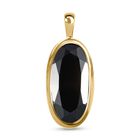 Schwarzer Spinell Anhänger, 925 Silber vergoldet ca. 10,89 ct