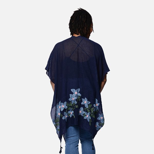 Kimono mit Stickerei, Einheitsgröße Dunkelblau image number 2