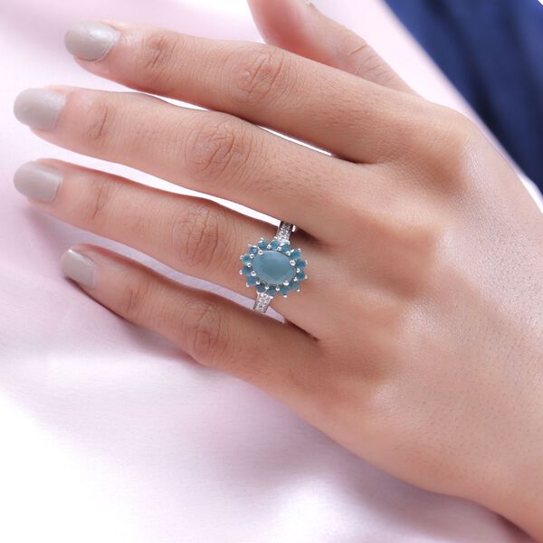 AA Grandidierit und Zirkon Halo Ring in Silber image number 3