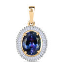 AAA Pfau Tansanit, Weißer Diamant Anhänger 585 Gold (6-7 Werktage Lieferzeit) ca. 3.48 ct