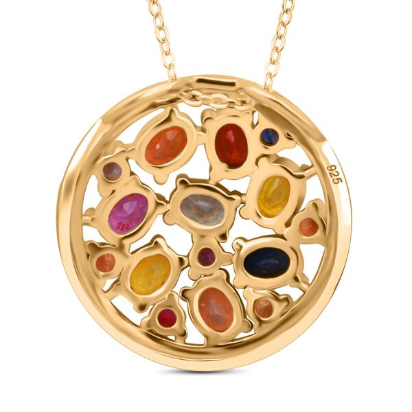 Mehrfarbiger Saphir Anh&auml;nger mit 50cm Kette - 2,11 ct. image number 4