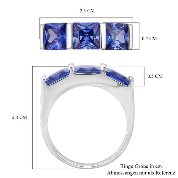 Lustro Stella blauer Zirkonia Trilogie Ring image number 6