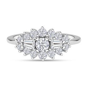 Lustro Stella Weißer Zirkonia Ring 925 Silber rhodiniert (Größe 18.00)