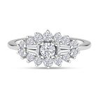 Lustro Stella Weißer Zirkonia Ring 925 Silber rhodiniert (Größe 18.00)