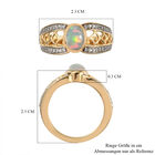 Natürlicher Äthiopischer Opal und Zirkon Ring 925 Silber Gelbgold Vermeil image number 6