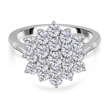 Moissanit Ring, 925 Silber platiniert, (Gr&ouml;&szlig;e 17.00) ca. 2.09 ct