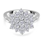 Moissanit Ring, 925 Silber platiniert, (Größe 17.00) ca. 2.09 ct