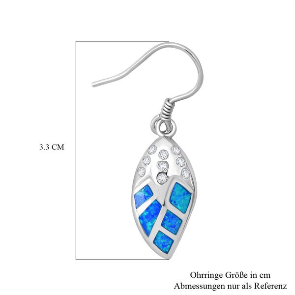 Simulierte blaue Opal und Zirkonia-Ohrringe image number 5