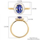AAAA Tansanit und Diamant-Ring, 916 Gold  ca. 1,48 ct image number 6