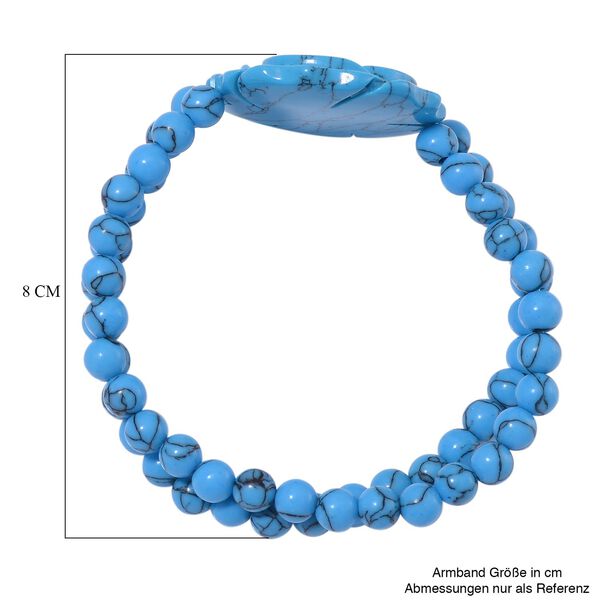 Blaues Howlit handgeschnitztes Blumen-Armband, 17-19cm - 150 ct. image number 4