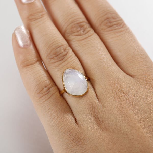 Regenbogen Mondstein Ring - 7,70 ct. image number 3