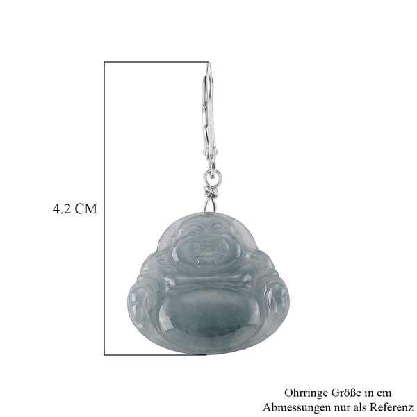 D'Joy Nat&uuml;rlicher Olmek Jadeit Ohrringe 925 Silber Rhodiniert ca. 20,00 ct. image number 5
